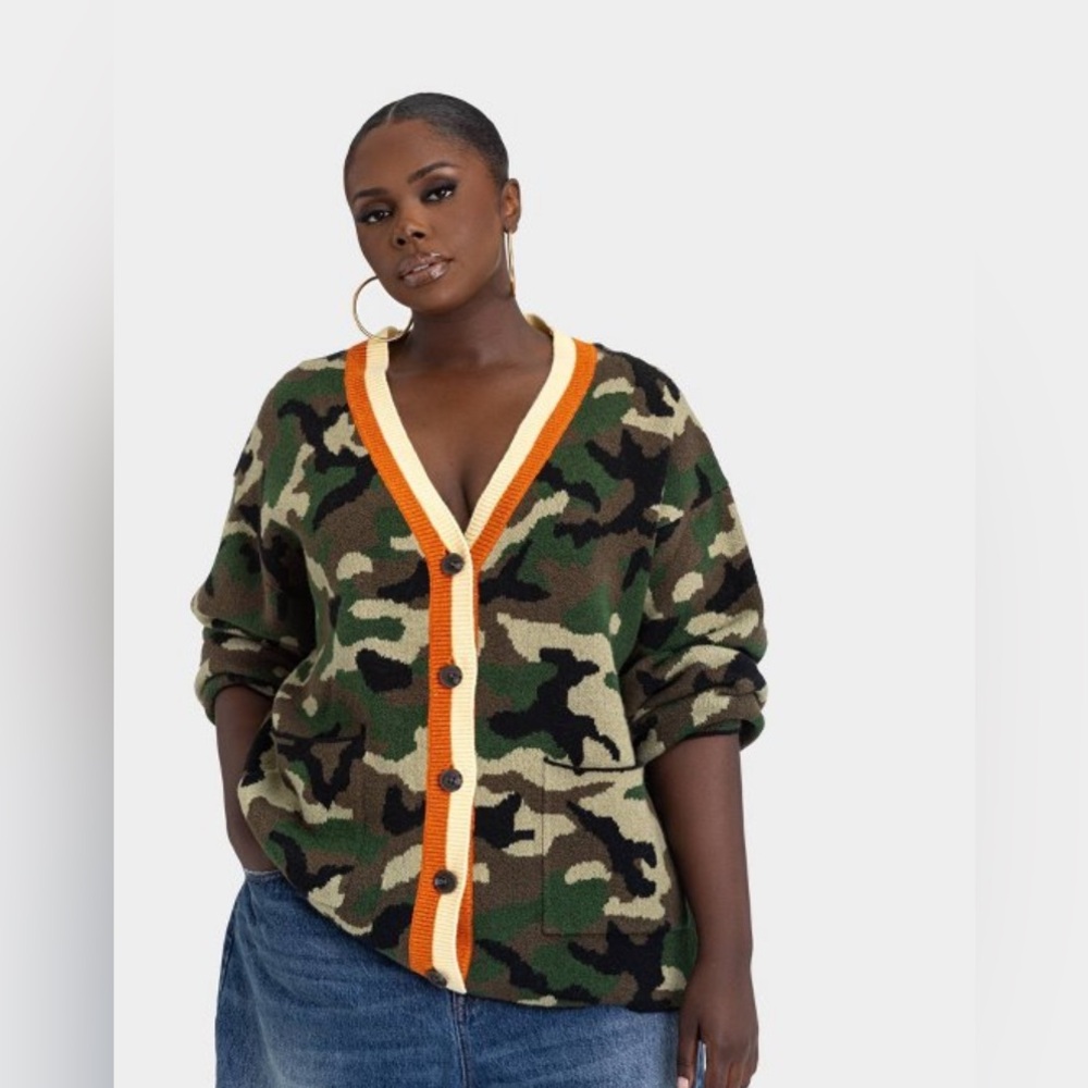 KBB by KAHLANA, a new brand at Target  Camouflage “Slouchy Cardigan “Button-Up